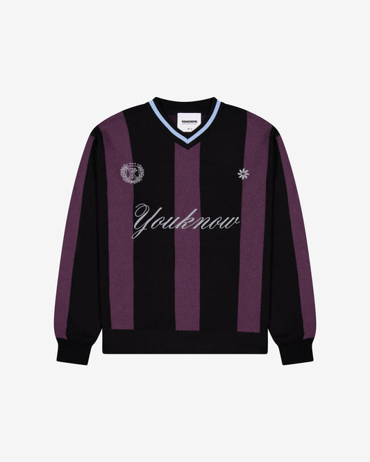 Knit Football Jersey | Burgundy Stripe