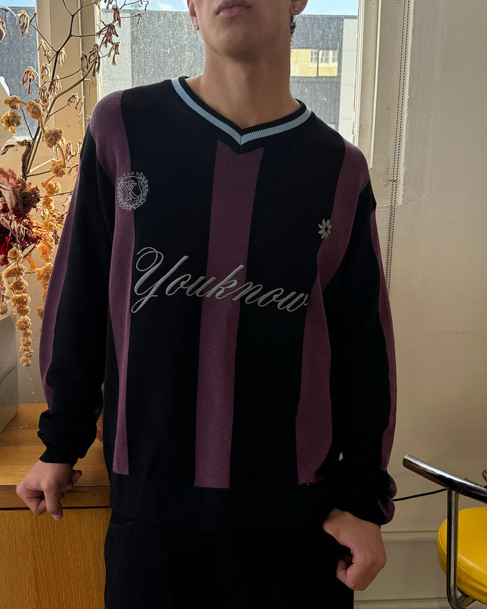 Knit Football Jersey | Burgundy Stripe