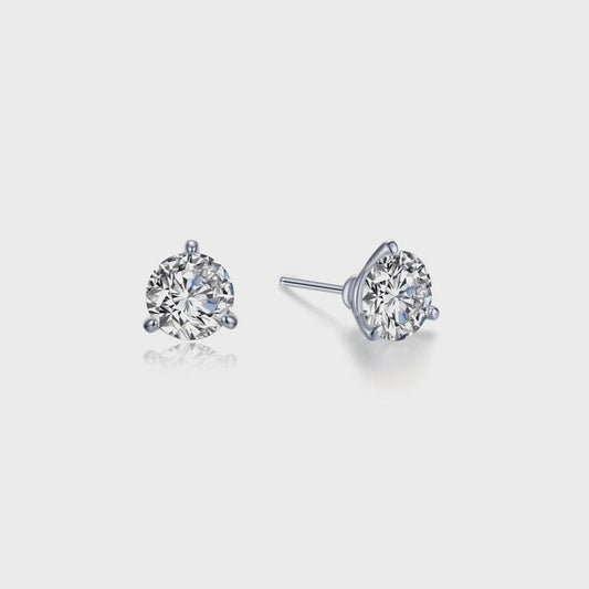 Lafonn Silver 0.5 CTW 3 Prong Martini Stud Earrings