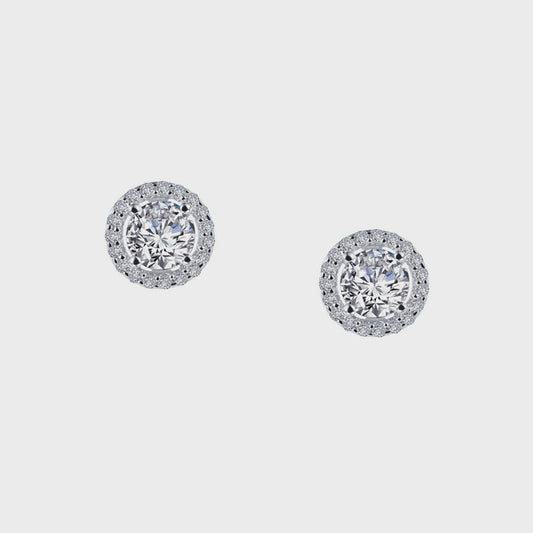 Lafonn Silver 1.3 CTW Halo Stud Earrings