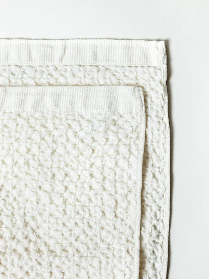 Lattice Linen Towel in IVORY