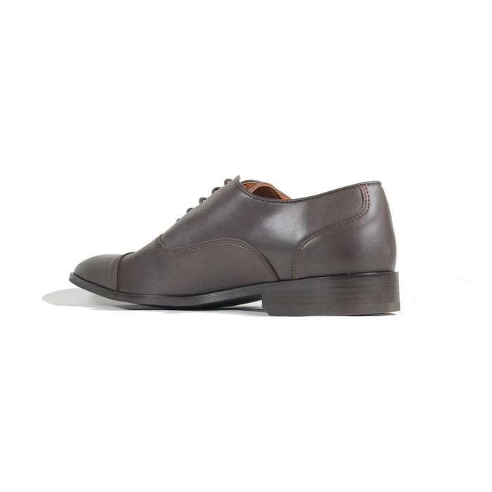 'Laurent' - cap-toe classic vegan oxford in brown by Zette Shoes - Vegan Style