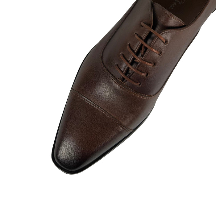 'Laurent' - cap-toe classic vegan oxford in brown by Zette Shoes - Vegan Style