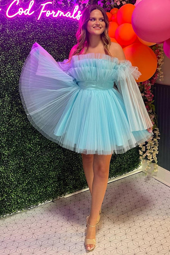 Light Blue / Custom Size / Tulle