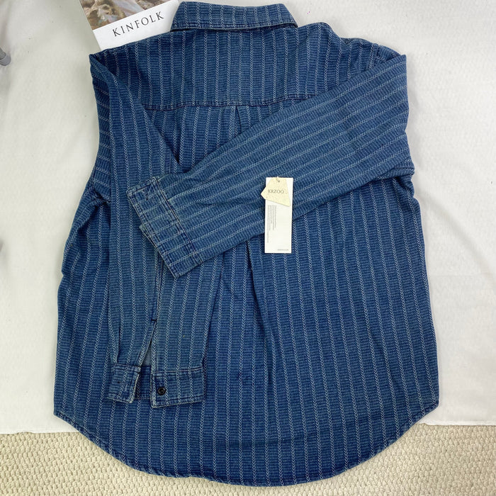 Lazy denim long-sleeved shirt jacket