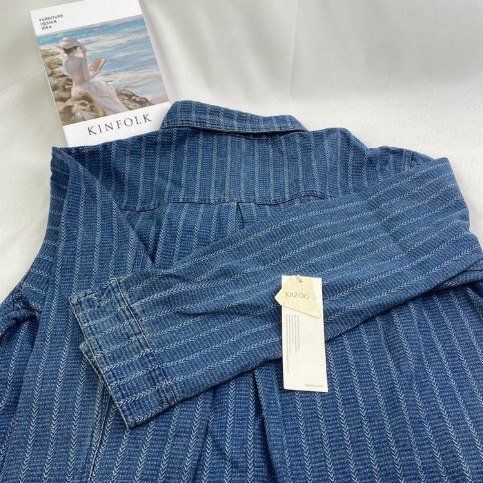 Lazy denim long-sleeved shirt jacket