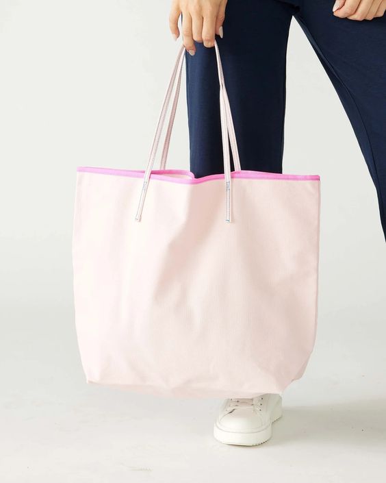 Le Canvas Tote - Sorbet Pink - Mer Sea - Hank & Sylvie's