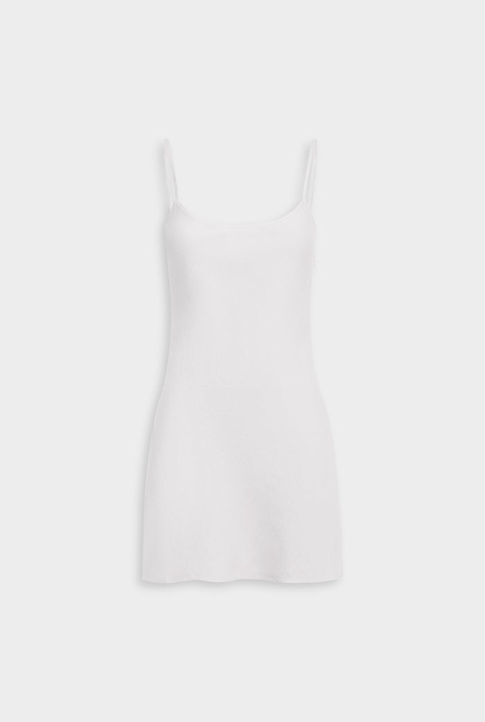 Venroy Linen Bias Mini Dress - White