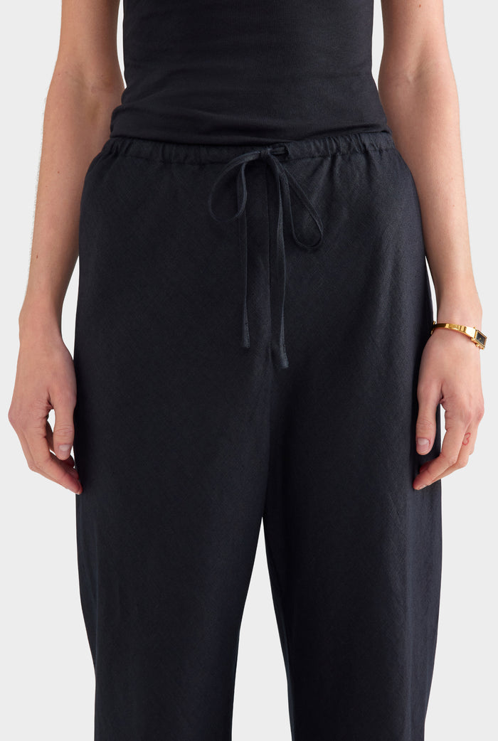 Linen Bias Pant - Black