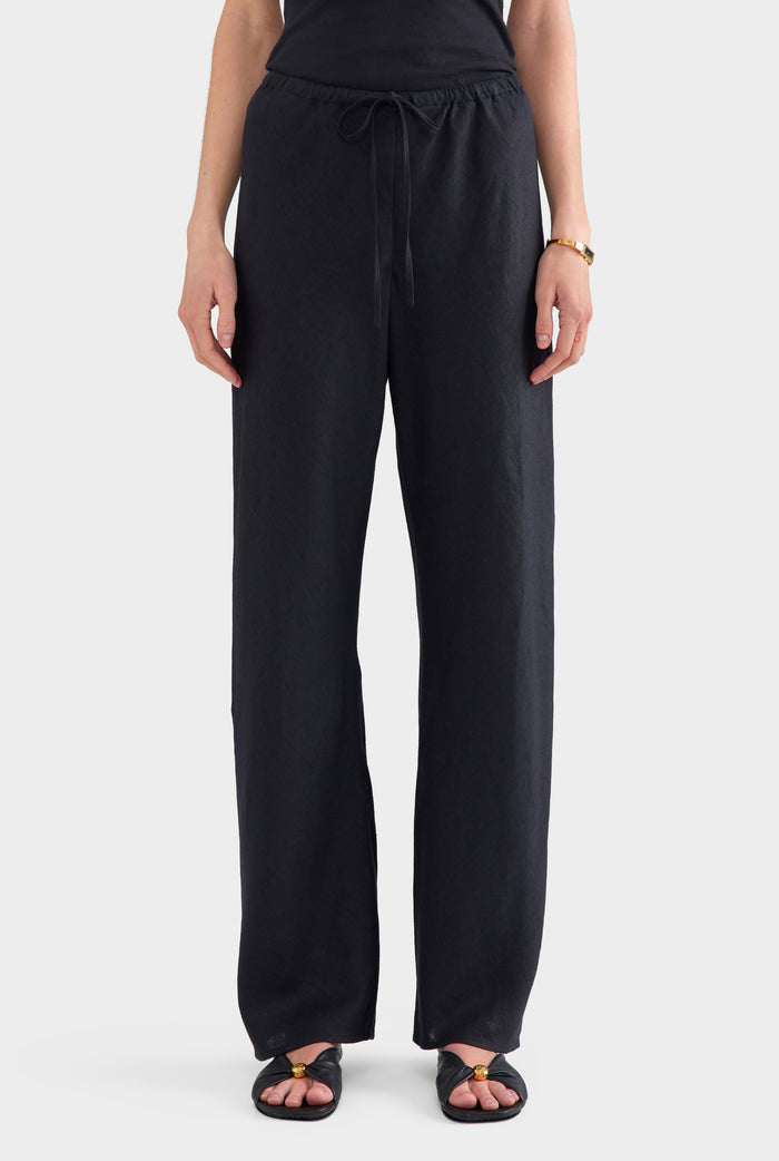 Linen Bias Pant - Black