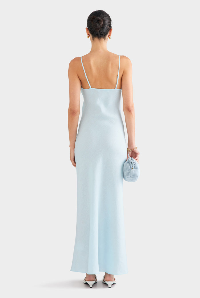 Linen Slip Dress - Sky Blue