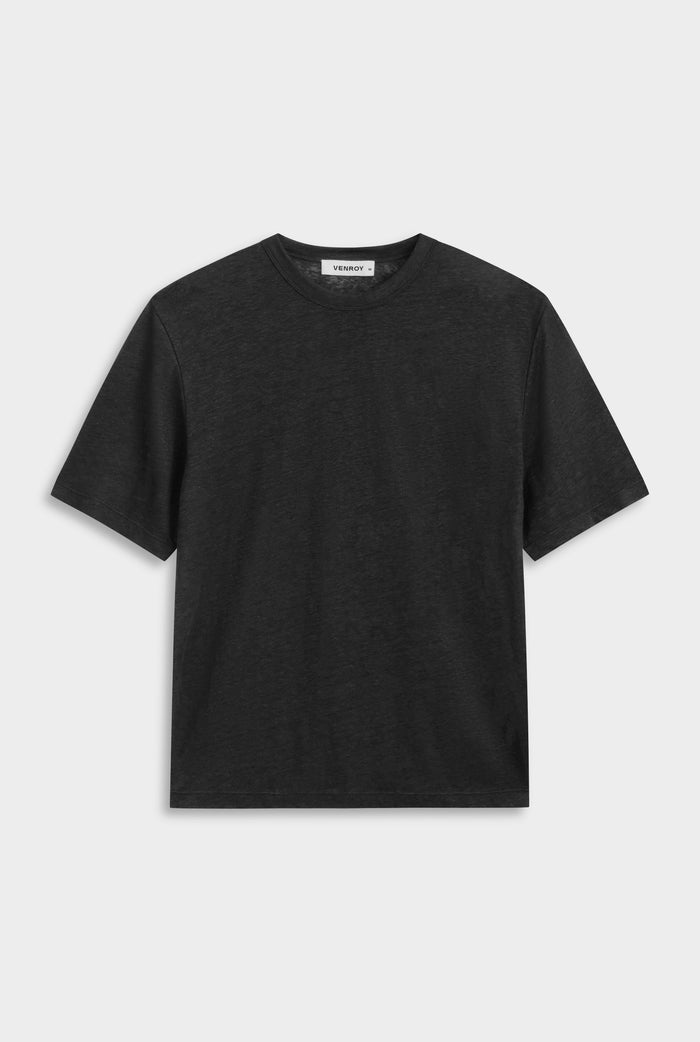 Venroy Linen Standard T Shirt - Black