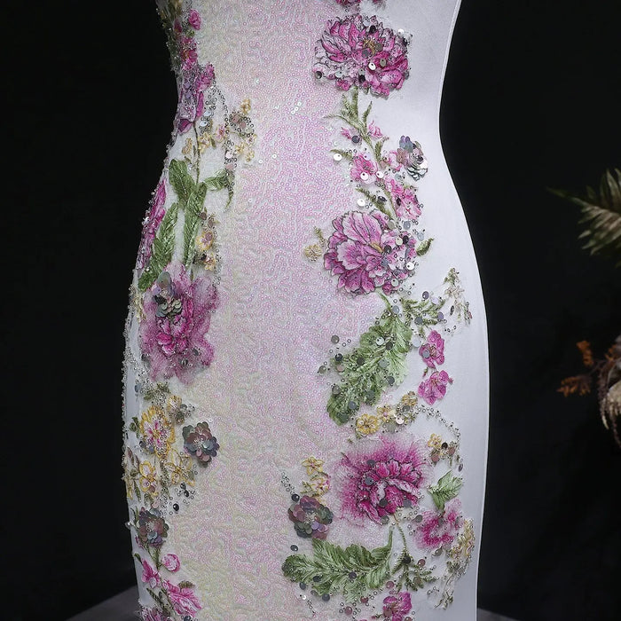 Long Pink Sexy Spaghetti Strap Mermaid Prom Dress Evening Gown SH062 Sheer Fairy