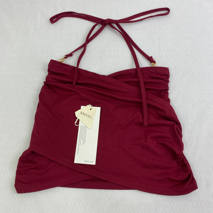 Low-cut neckline short metal chain vest