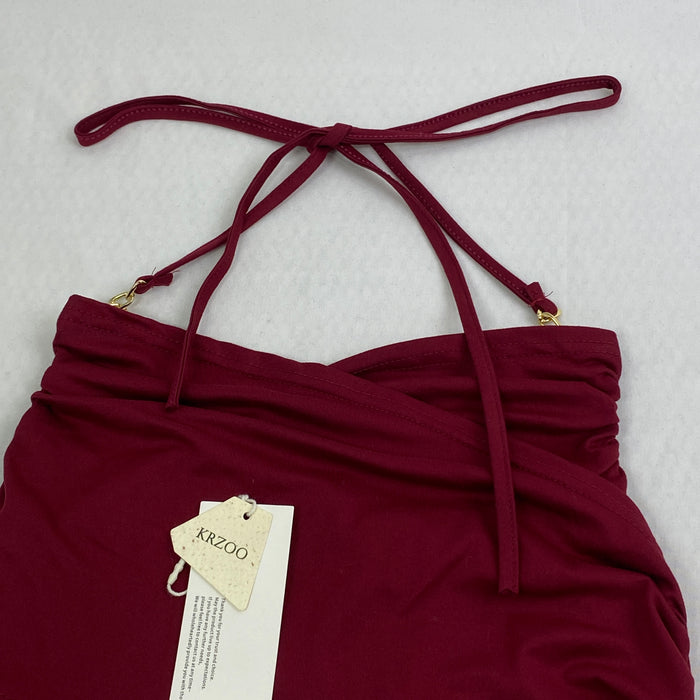 Low-cut neckline short metal chain vest