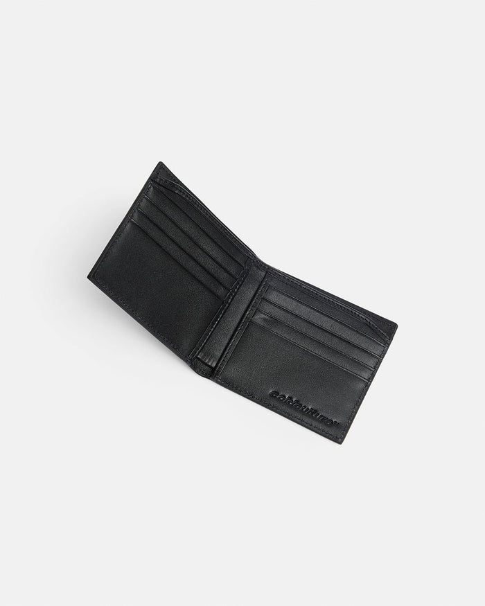LOW KEY WALLET RED - red leather bifold wallet, detail close-up - Cold Culture