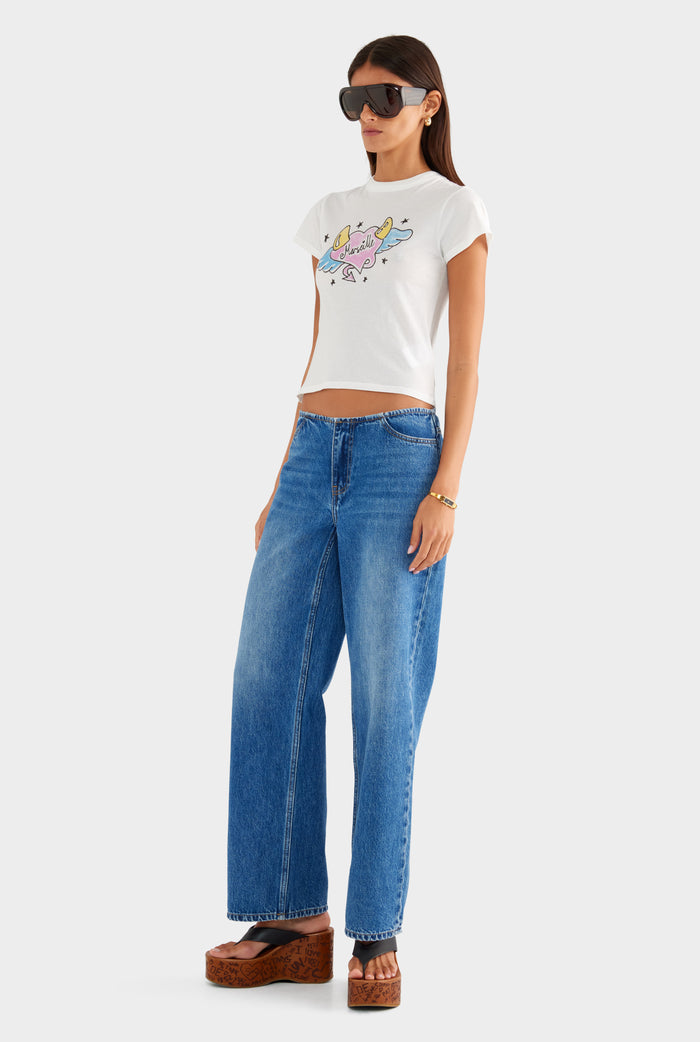 Lightweight Cotton Baby Tee - Off White/Marseille Heart - XS