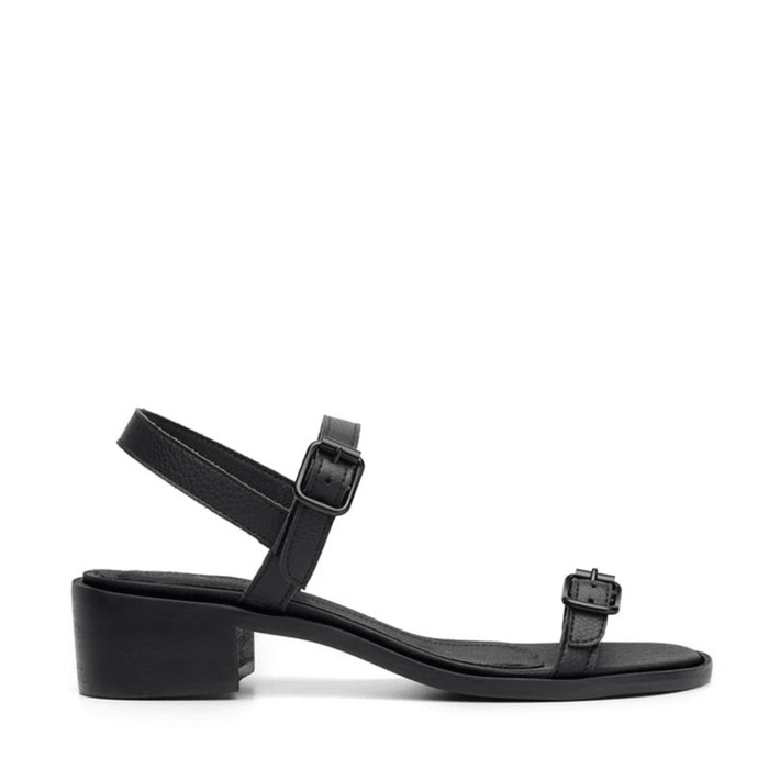 'Lucia' vegan low-heel sandal by Ahimsa - black