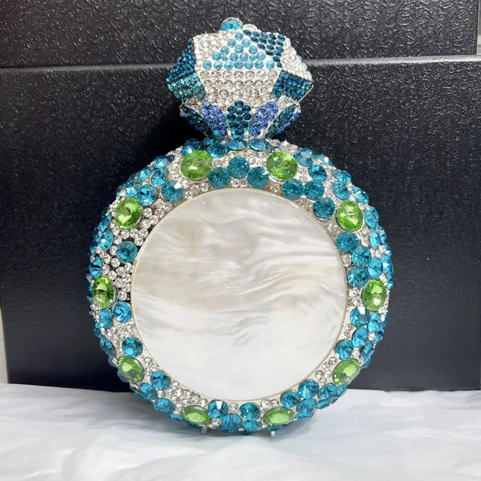 Luxury Round Gemstone Rhinestone Evening Clutch Bag HB032 Sheer Fairy