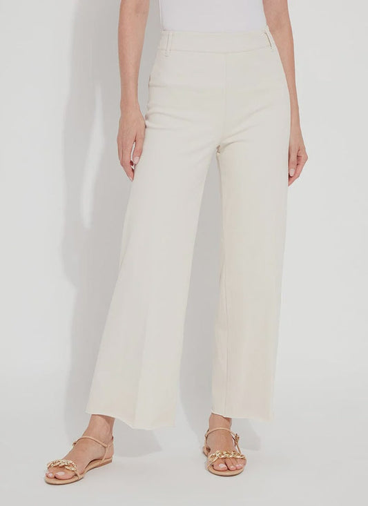 Lysse Erin Hi Waist Wide Leg Ponte Pant in Oat