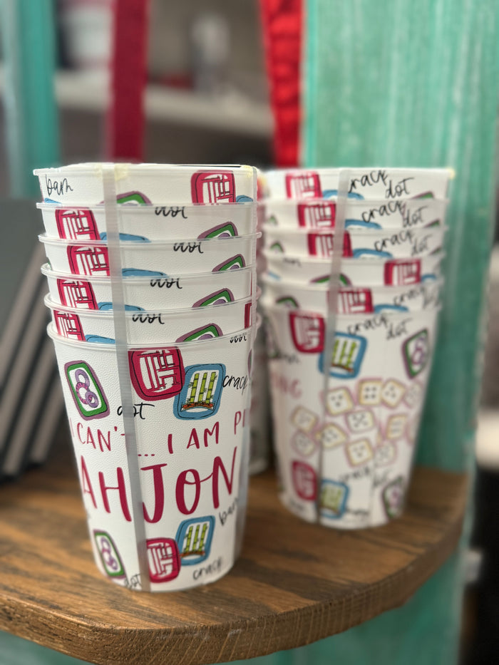 Mahj Jong Reusable Party Cups | set of 6