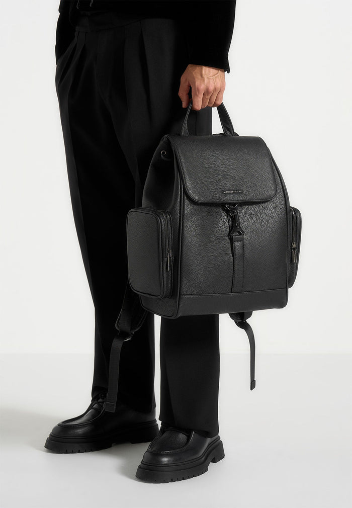 maloe-pebbled-leather-eiffel-clasp-backpack-black