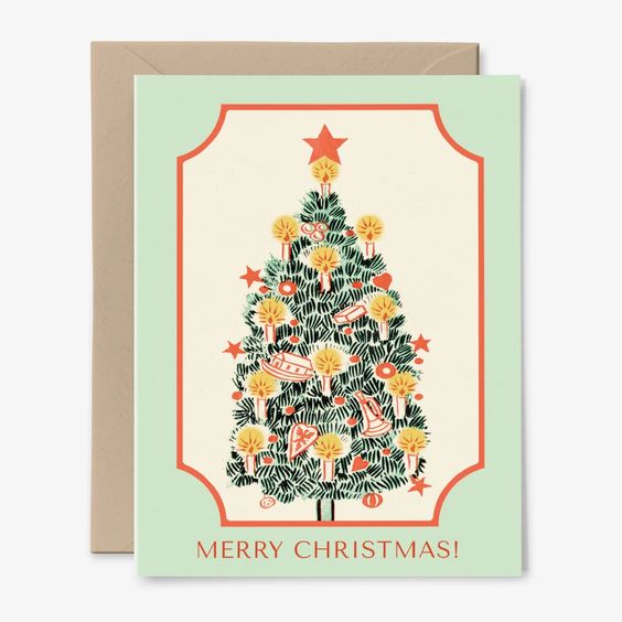 Merry Christmas Tree Greeting Card