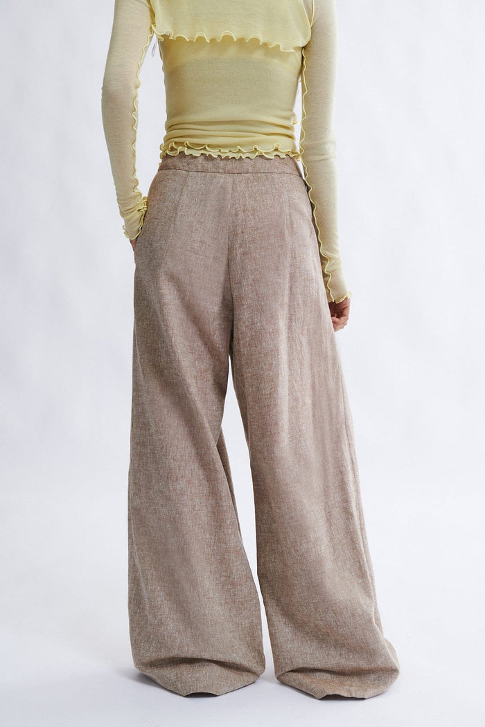Eliza Faulkner Designs Inc. Miranda Trousers Beige Cotton Linen