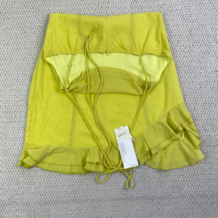 Neck-wrap polyester creased dress