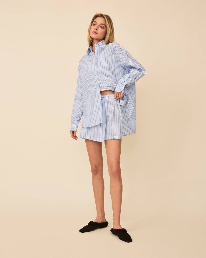 NOELLE SKORT BLUE BOLD STRIPE
