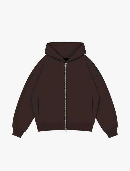 Nothing Form Zip-Up Hoodie | Coffee Bean