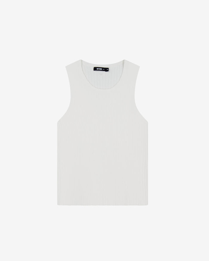 Nothing Knit Rib Tank | Cloud White