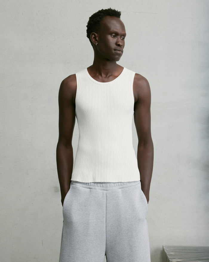 Nothing Knit Rib Tank | Cloud White