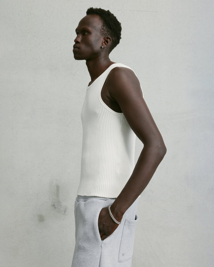 Nothing Knit Rib Tank | Cloud White