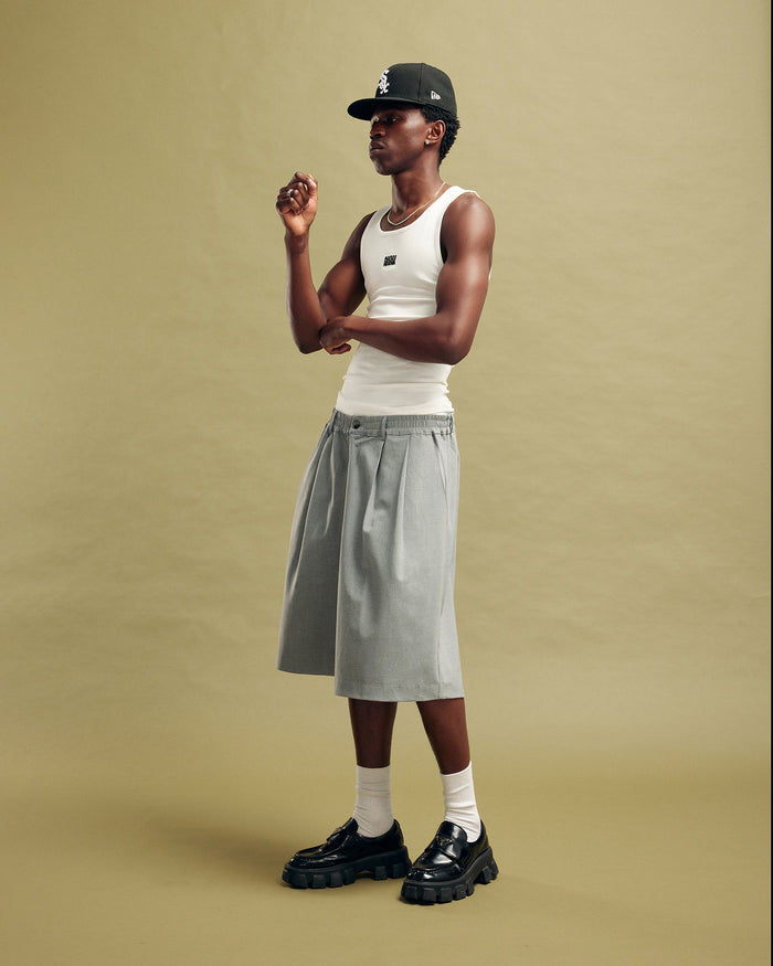 Nothing Pleated Shorts | Slate