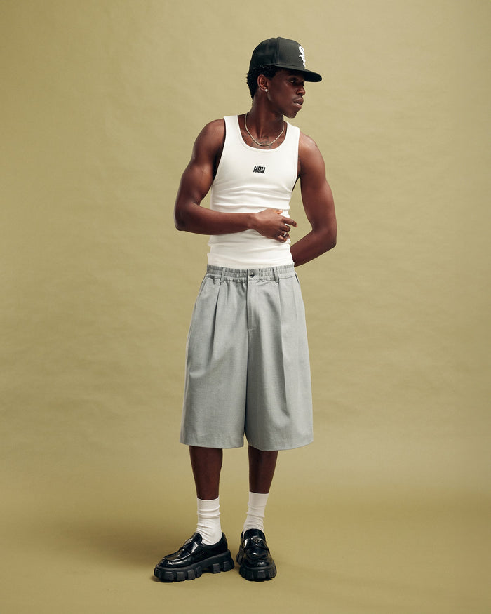 Nothing Pleated Shorts | Slate