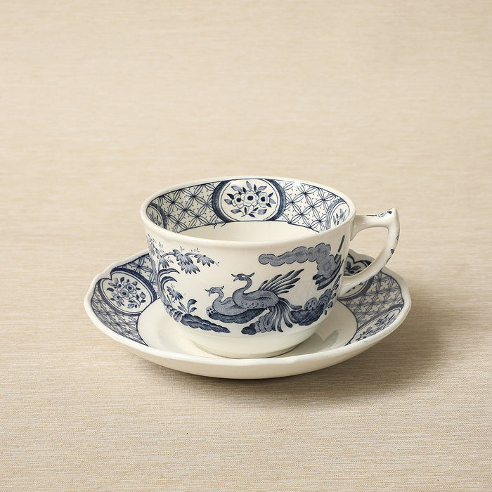 Old Chelsea blue & white cup and saucer set c. 1920 by Furnivals