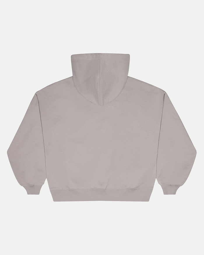 ON ROAD HOODIE GREY & GREEN - grey graphic print hoodie, back view - Cold Culture