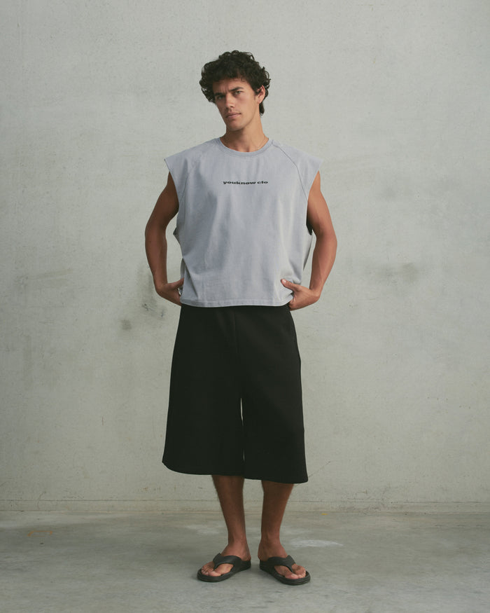 Oversized Raglan Tank | Washed Grey