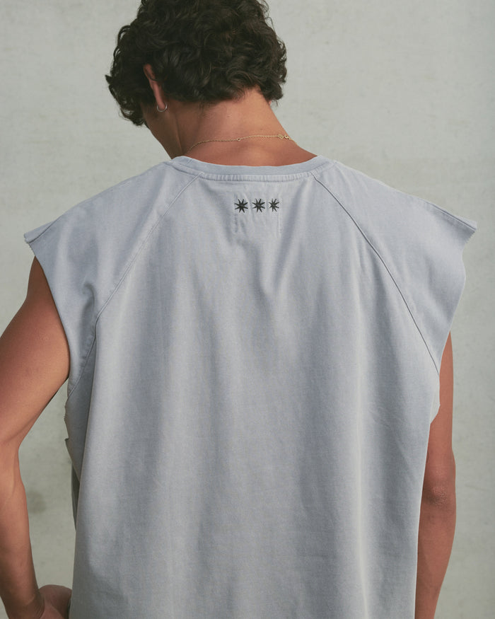Oversized Raglan Tank | Washed Grey