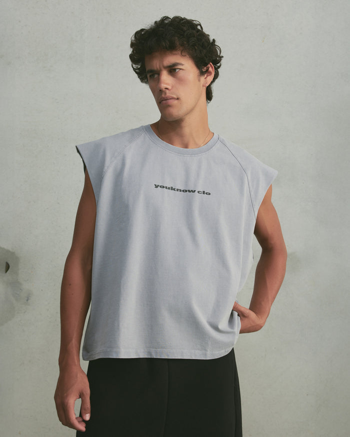 Oversized Raglan Tank | Washed Grey