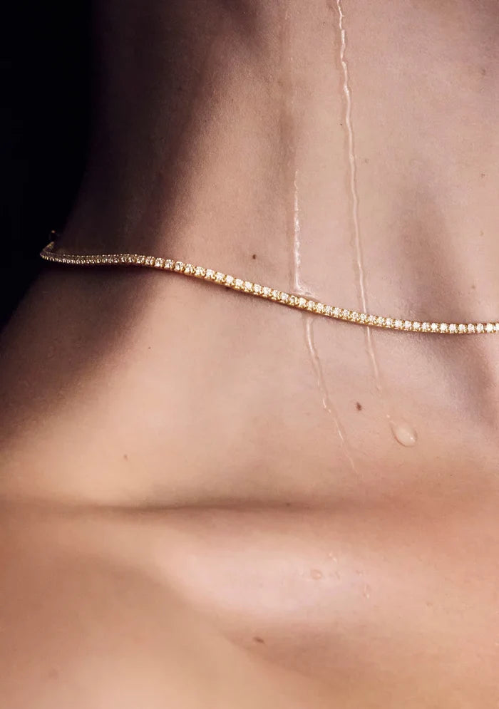 Palais Fine Tennis Necklace - Gold - Jewellery - Saint Valentine