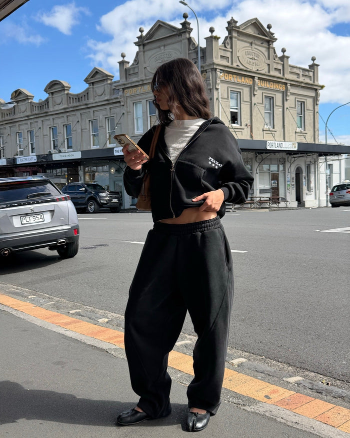 Panelled Trackpants | Black