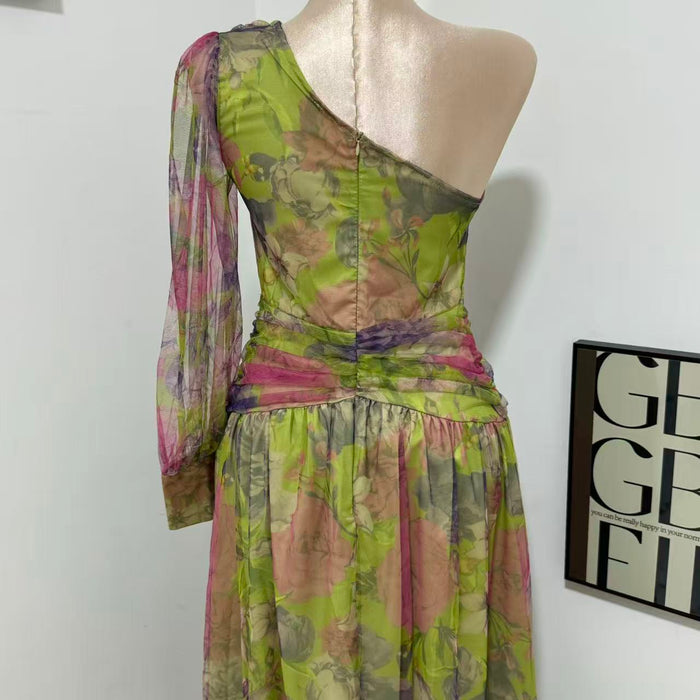 Party Mesh One-Shoulder Dress
