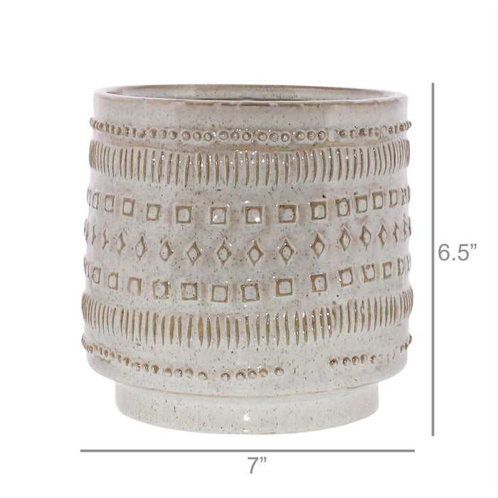 Patterned Cachepot, Assorted Sizes