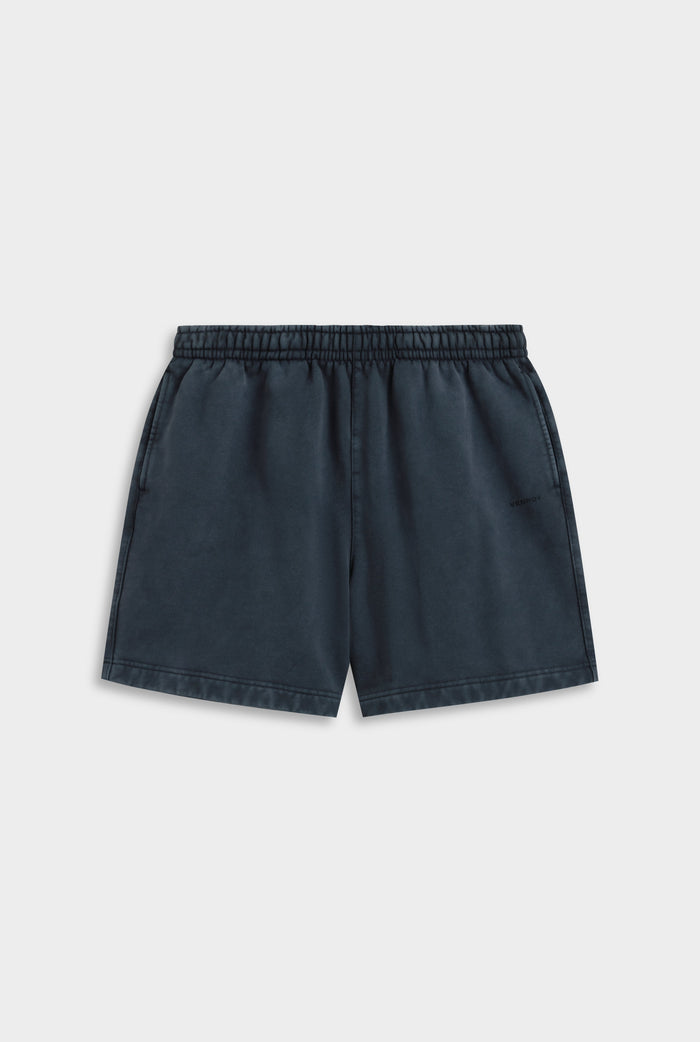 Venroy Pigment Dyed Fleece Track Short - Washed Navy