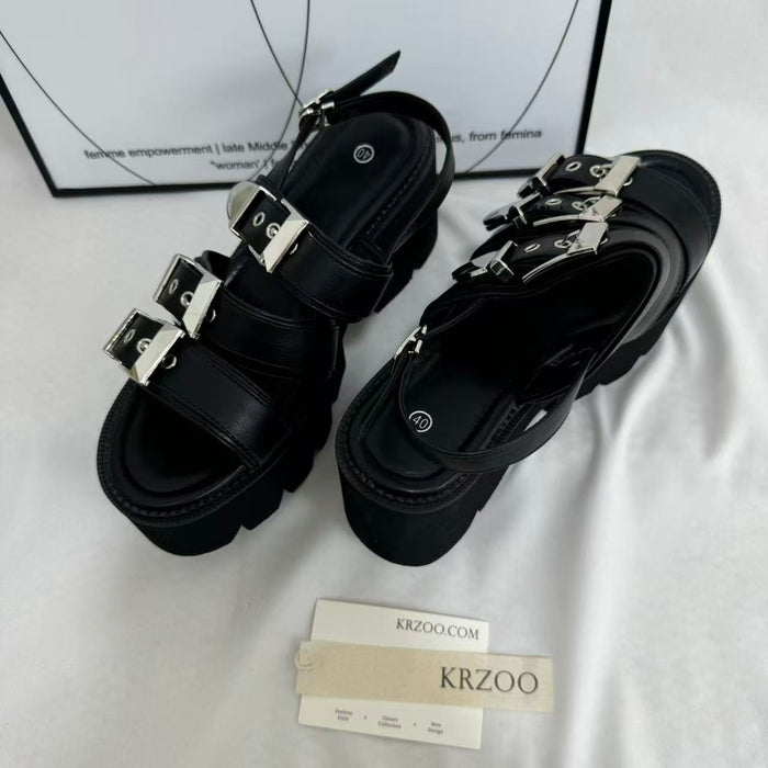 Platform Peep-Toe High-Heel Sandals