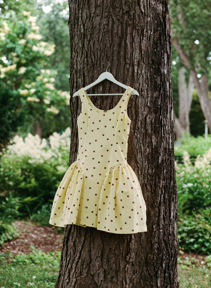 Eliza Faulkner Designs Inc. COMING SOON - Polka Dot Poppy Dress in Banana Split