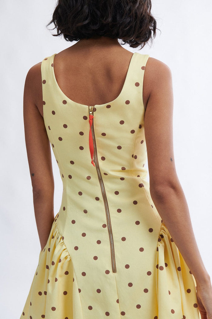 Eliza Faulkner Designs Inc. Poppy Dress Yellow Polka Dot