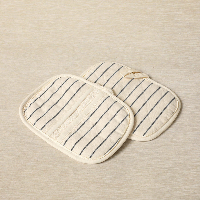 Potholder beige with stripe